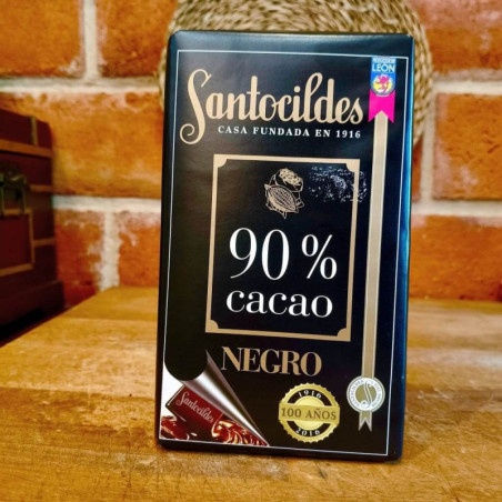 Comprar chocolate artesano negro 90% cacao Santocildes. El mejor chocolate tradicional 100% natural.