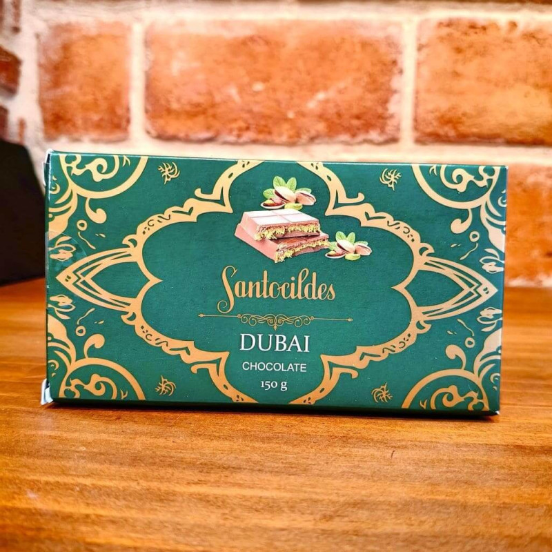 Comprar Chocolate Dubai Santocildes con crema de pistacho en su interior.