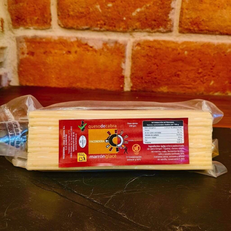 Comprar queso de cabra con castaña confitada. Queso de pasta blanda